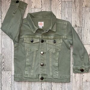 Toddler Olive Green Denim Jacket - 18m